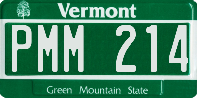 VT license plate PMM214