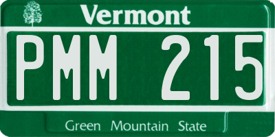 VT license plate PMM215