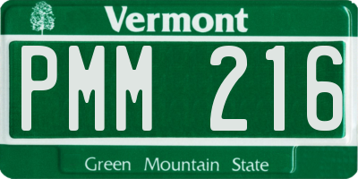 VT license plate PMM216