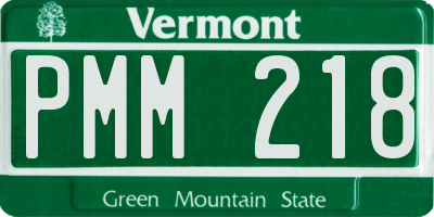 VT license plate PMM218