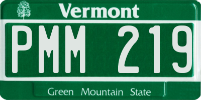 VT license plate PMM219