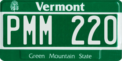 VT license plate PMM220