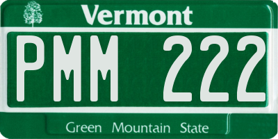 VT license plate PMM222
