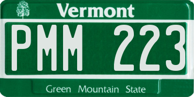 VT license plate PMM223