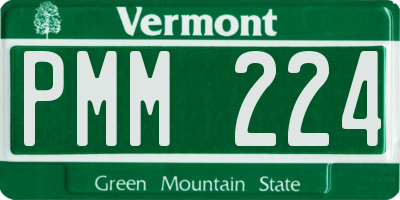 VT license plate PMM224