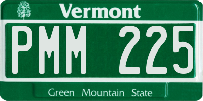VT license plate PMM225