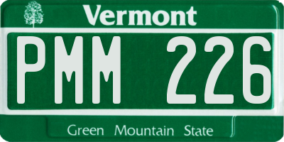 VT license plate PMM226