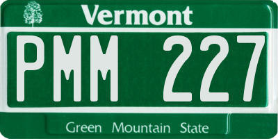 VT license plate PMM227