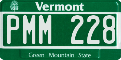 VT license plate PMM228