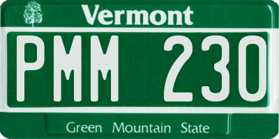 VT license plate PMM230