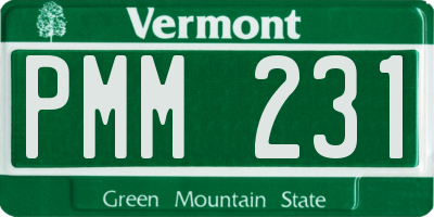 VT license plate PMM231