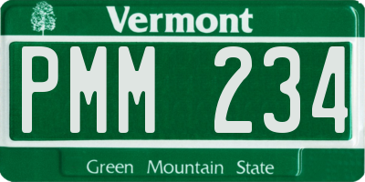 VT license plate PMM234