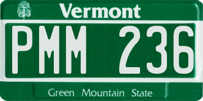 VT license plate PMM236