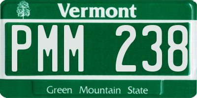 VT license plate PMM238
