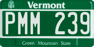 VT license plate PMM239
