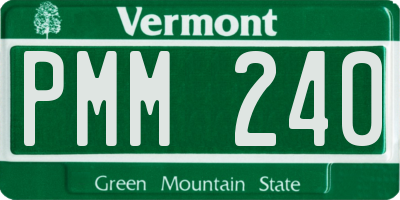 VT license plate PMM240