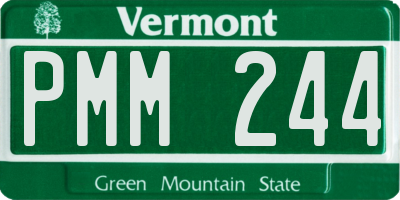 VT license plate PMM244