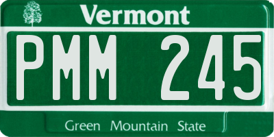 VT license plate PMM245