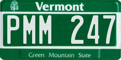 VT license plate PMM247