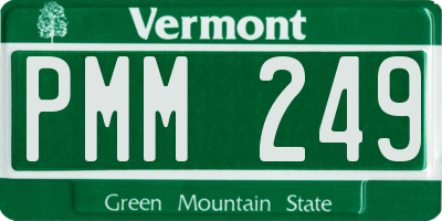 VT license plate PMM249