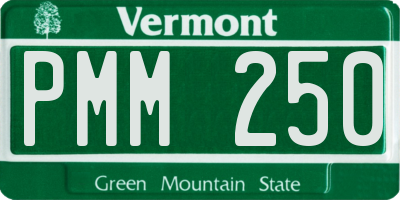 VT license plate PMM250