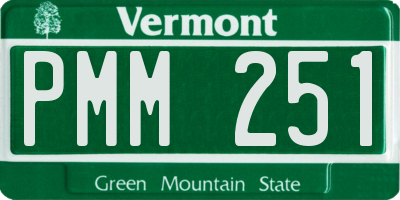VT license plate PMM251