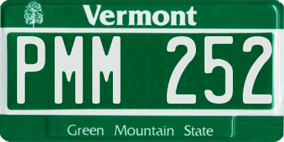 VT license plate PMM252