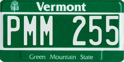 VT license plate PMM255