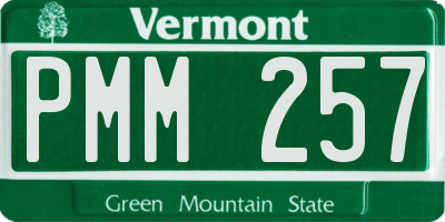 VT license plate PMM257