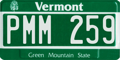 VT license plate PMM259