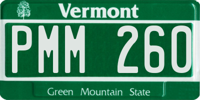 VT license plate PMM260