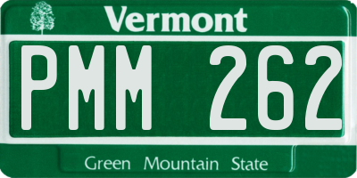 VT license plate PMM262