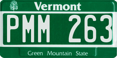 VT license plate PMM263