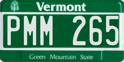 VT license plate PMM265