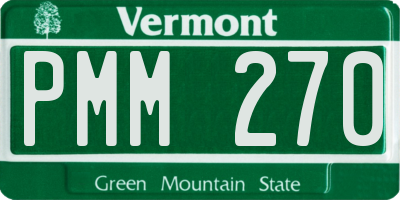 VT license plate PMM270
