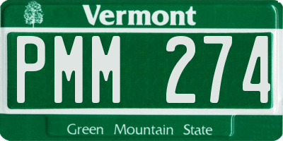 VT license plate PMM274