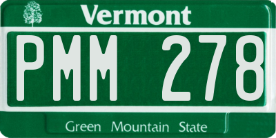 VT license plate PMM278