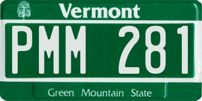 VT license plate PMM281