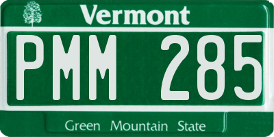 VT license plate PMM285