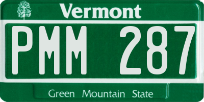 VT license plate PMM287