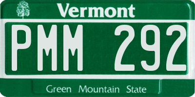 VT license plate PMM292