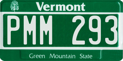 VT license plate PMM293