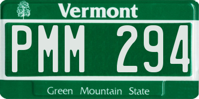 VT license plate PMM294