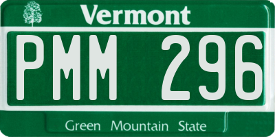 VT license plate PMM296