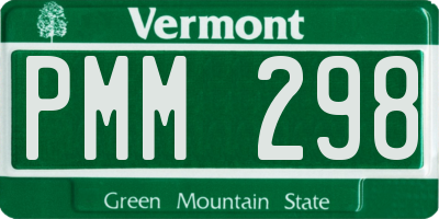 VT license plate PMM298