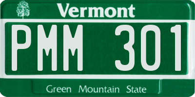 VT license plate PMM301