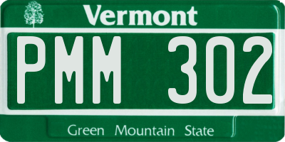 VT license plate PMM302