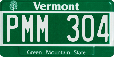 VT license plate PMM304