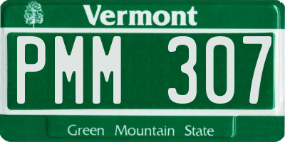 VT license plate PMM307