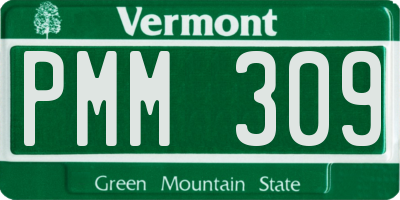 VT license plate PMM309